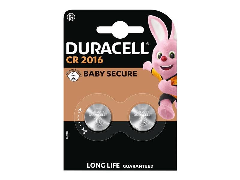 DUR CR2016 COIN LITHIUM BATTERY (PACK 2)