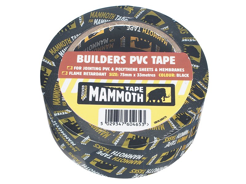 EVB BUILDER'S PVC TAPE 50MM X 33M BLACK