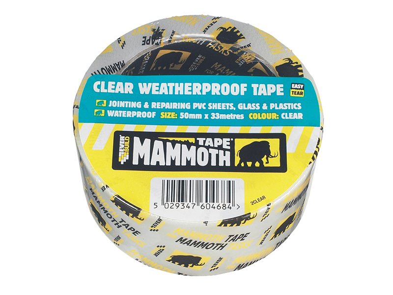 EVB WEATHERPROOF TAPE 50MM X 10M CLEAR