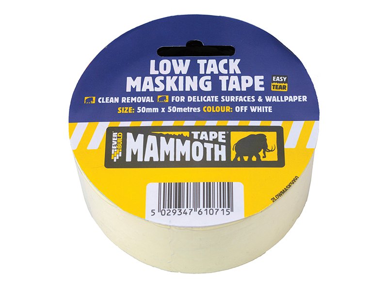 EVB LOW TACK MASKING TAPE 50MM X 25M