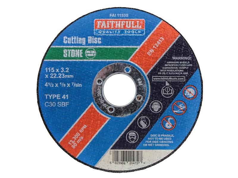 FAI STONE CUT OFF DISC 115 X 3.2 X 22.23