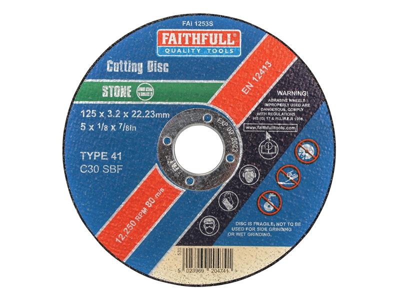 FAI STONE CUT OFF DISC 125 X 3.2 X 22.23