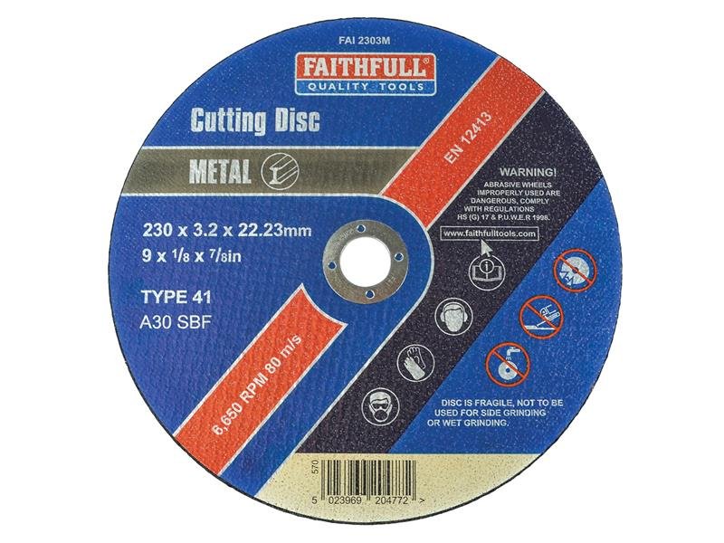 FAI METAL CUT OFF DISC 230 X 3.2 X 22.23