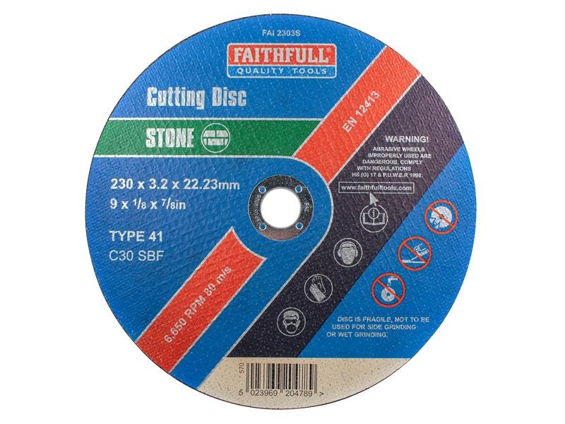 FAI STONE CUT OFF DISC 230 X 3.2 X 22.23