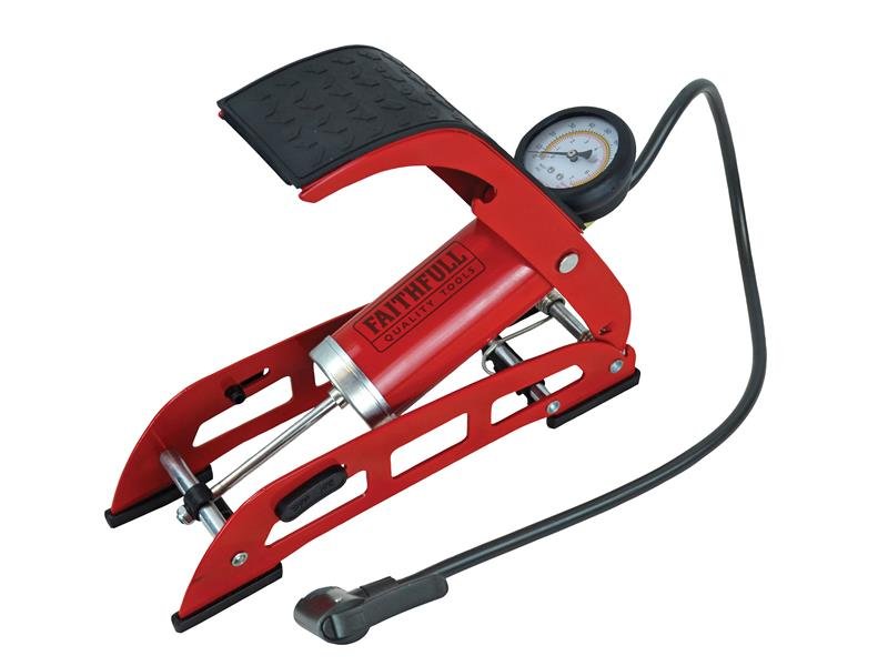FAI FOOT PUMP SINGLE CYLINDER WITH GAUGE