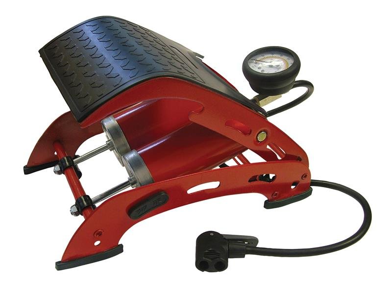FAI FOOT PUMP DOUBLE CYLINDER WITH GAUGE