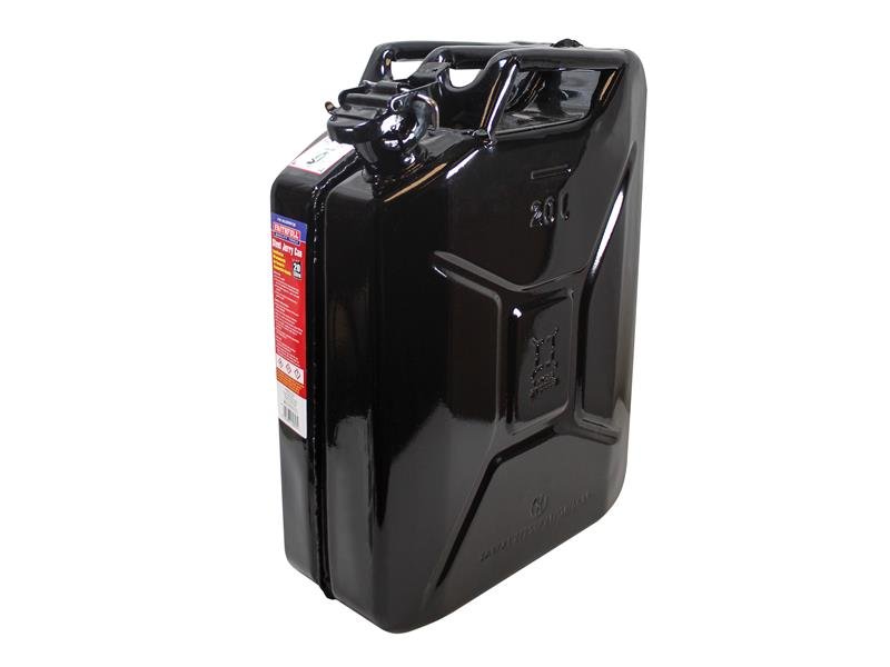 FAI BLACK STEEL JERRY CAN 20 LITRE