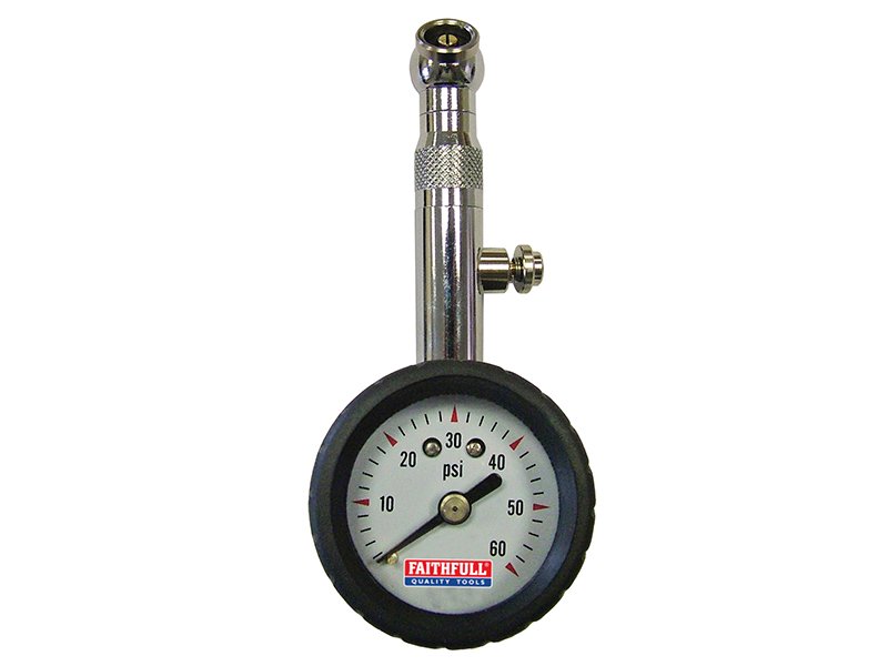 FAI TYRE PRESSURE DIAL GAUGE 60 PSI