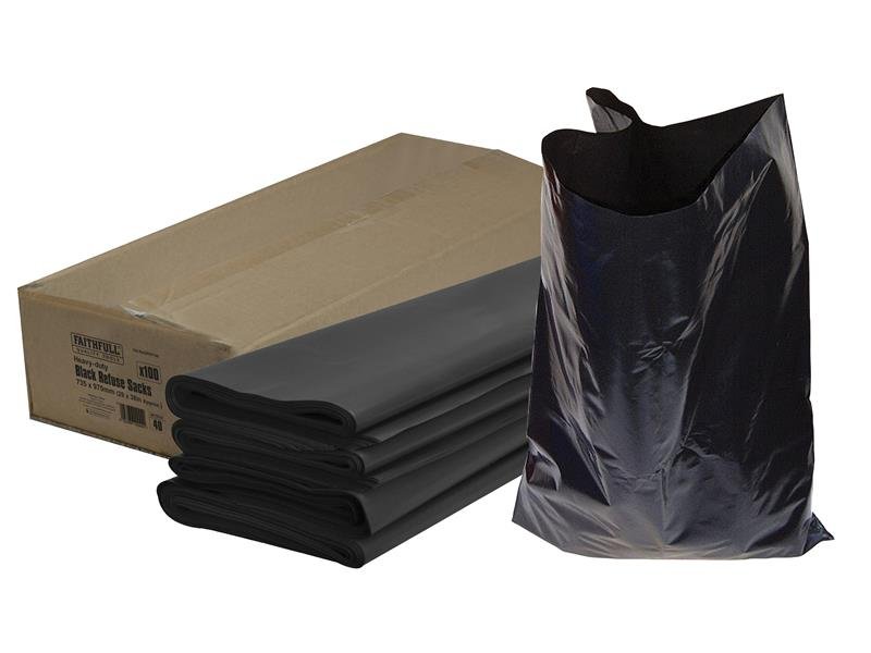 FAI HEAVY-DUTY BLACK REFUSE SACKS (PACK