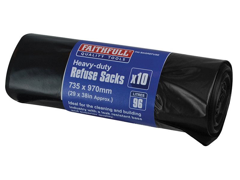 FAI HEAVY-DUTY BLACK REFUSE SACKS (ROLL