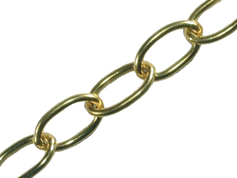 FAI OVAL CHAIN 2.3MM X 10M POLISHED BRAS