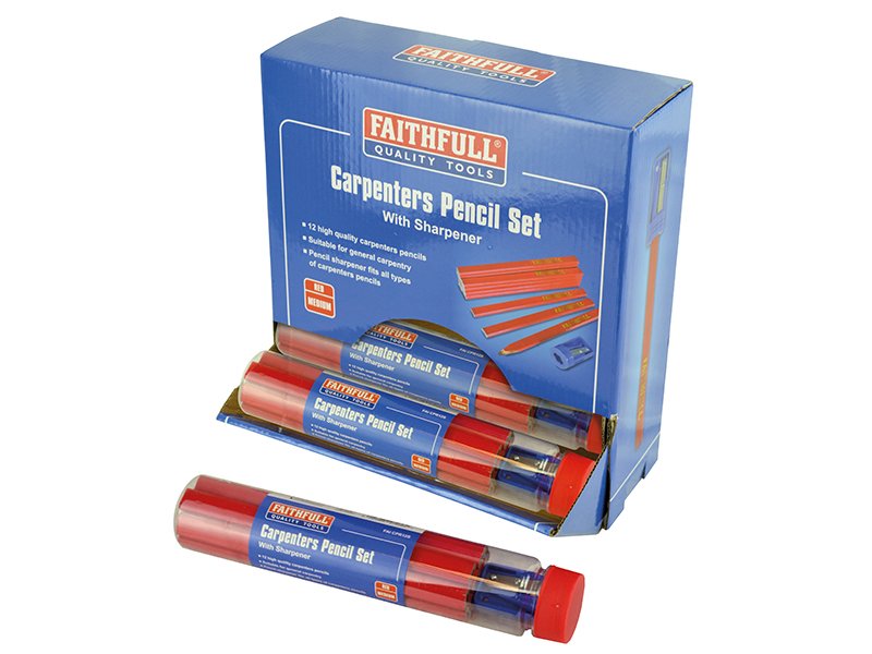 FAI CARPENTERS PENCILS RED (12 X TUBES O