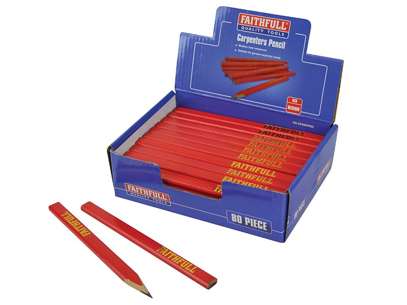 FAI CARPENTER'S PENCILS - RED / MEDIUM (