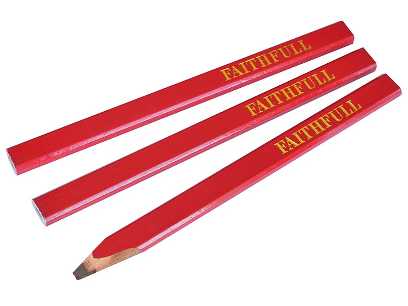 FAI CARPENTER'S PENCILS - RED / MEDIUM (