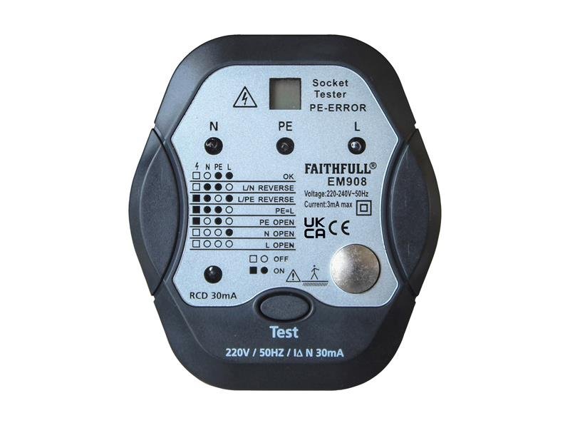 FAI SOCKET POLARITY TESTER WITH RCD TEST