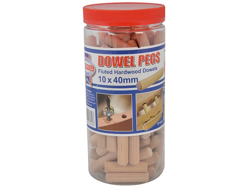 FAI WOOD DOWELS FLUTED 40 X 10MM (TUB 10