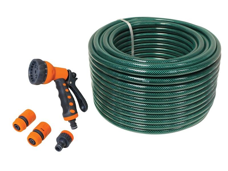 FAI PVC GARDEN HOSE 50M WITH FITTINGS &