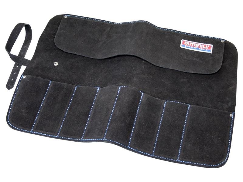 FAI 8 POCKET LEATHER CHISEL ROLL