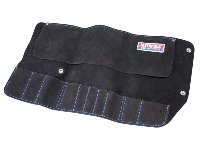 FAI 10 POCKET LEATHER TOOL ROLL
