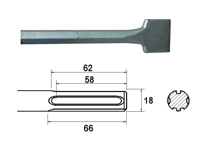 FAI SDS MAX STRAIGHT SCALING CHISEL 75 X