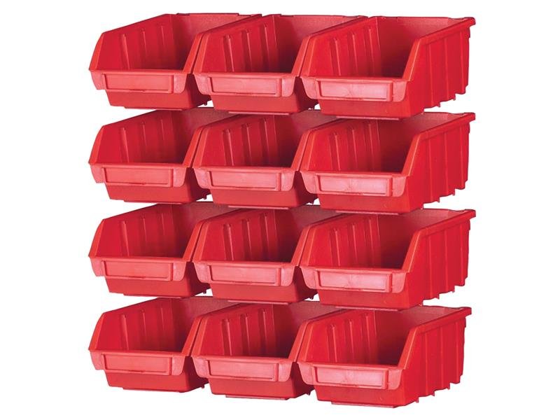 FAI 12 PLASTIC STORAGE BINS WITH WALL MO
