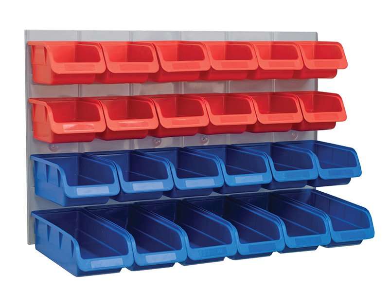 FAI 24 PLASTIC STORAGE BINS WITH METAL W