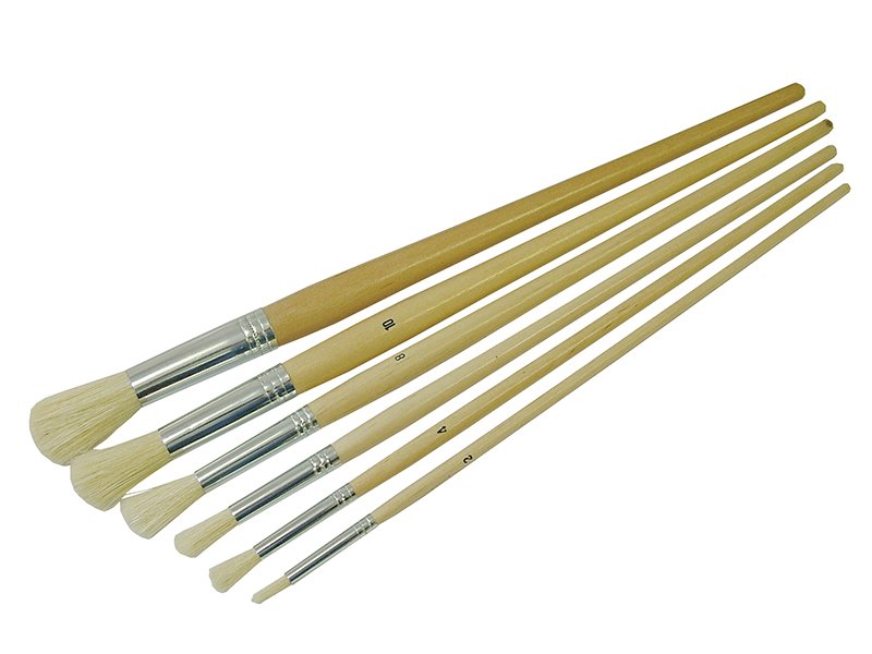 FAI ROUND FITCH BRUSH SET. 6 PIECE