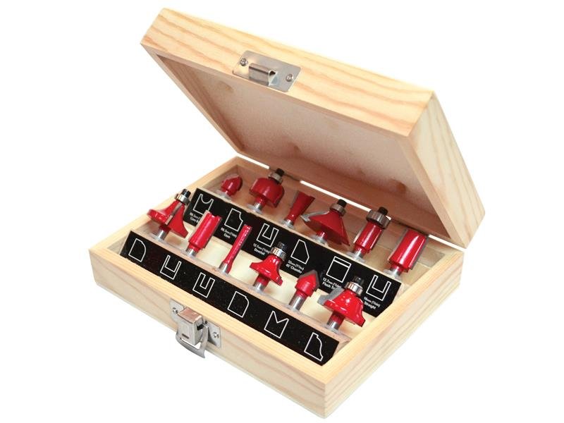 FAI 1/4IN TCT ROUTER BIT SET, 12 PIECE