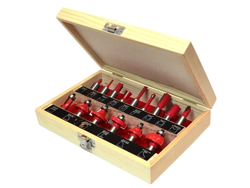 FAI 1/2IN TCT ROUTER BIT SET, 15 PIECE
