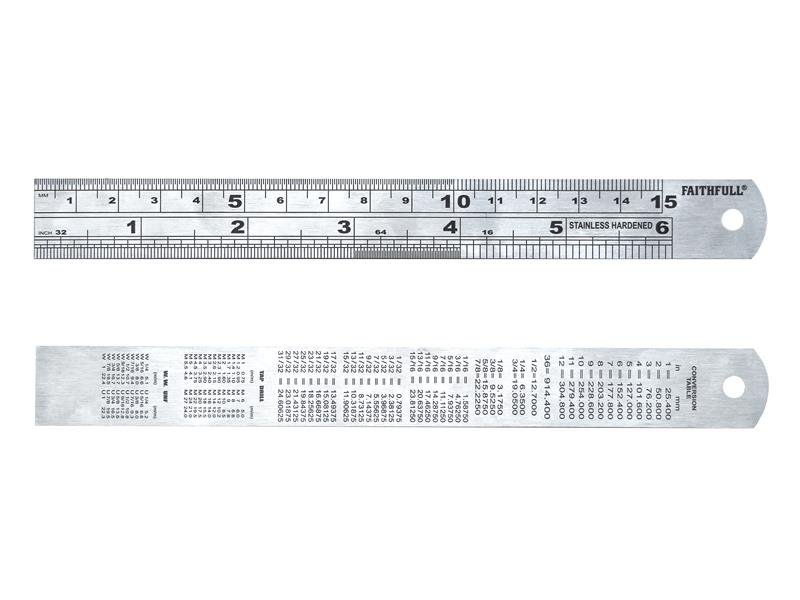 FAI STEEL RULE 150MM / 6IN X 19MM