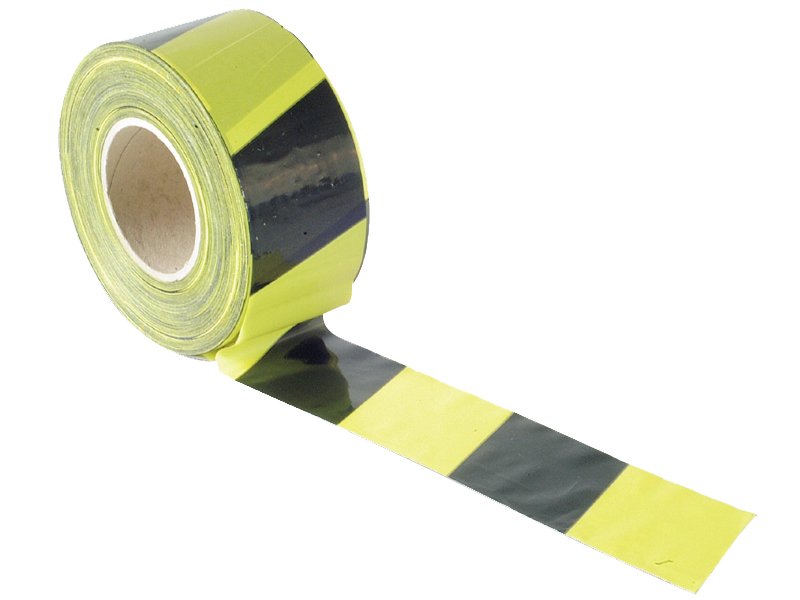 FAI BARRIER TAPE 70MM X 500M BLACK & YEL
