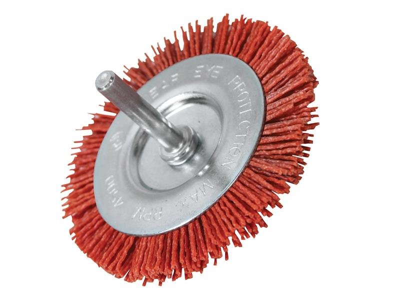 FAI NYLON WHEEL FLAT 75MM X 6MM SHANK