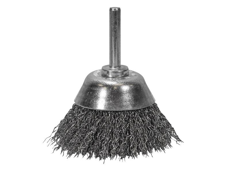 FAI WIRE CUP BRUSH 75MM X 6MM SHANK, 0.3