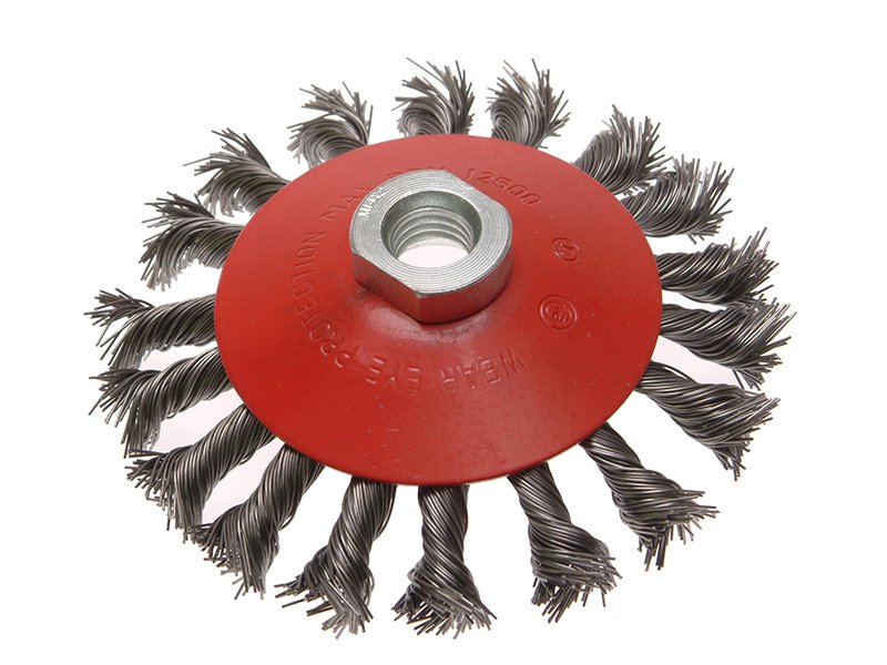 FAI CONICAL WIRE BRUSH 115MM M14X2 BORE,