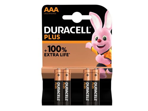 Duracell+AAA+Cell+Plus+Power+%2B100%25+Batteries+%28Pack+4%29