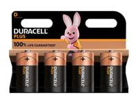 DURACELL PLUS D BATTERY PK4
