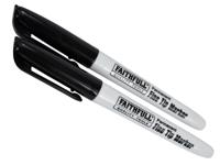 FAI FIBRE TIP MARKER PEN BLACK (PACK 2)
