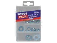 FOR FLAT & LOCK WASHER KIT, 112 PIECE