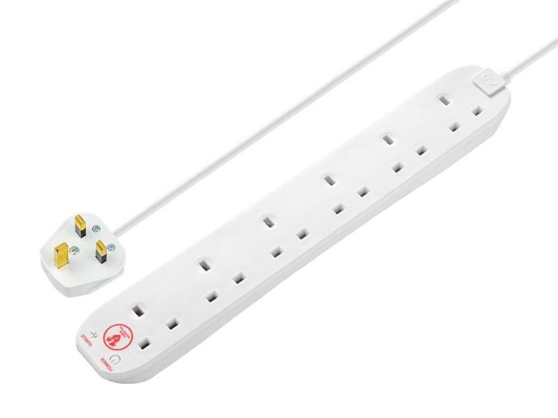 MST EXTENSION LEAD 240V 6-GANG 13A WHITE