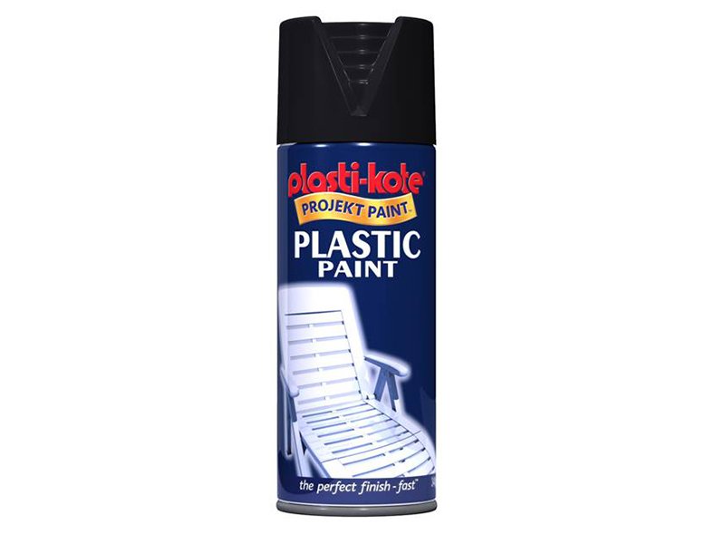 PKT PLASTIC PAINT SPRAY BLACK GLOSS 400M