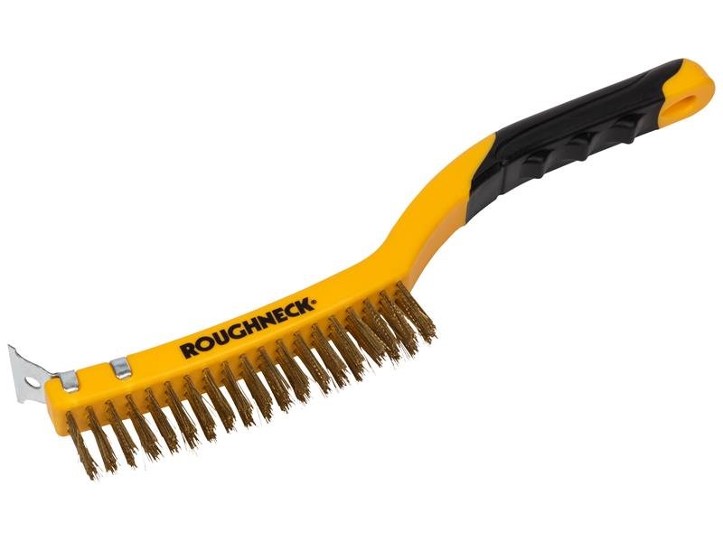 ROU BRASS WIRE BRUSH SOFT GRIP WITH SCRA
