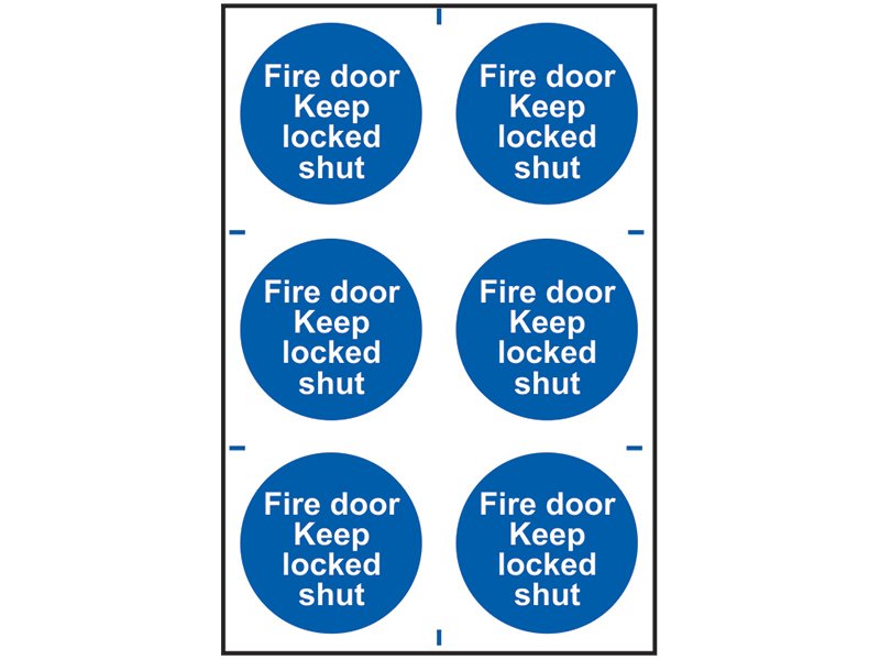 SCA FIRE DOOR KEEP LOCKED SHUT - 6 PVC S
