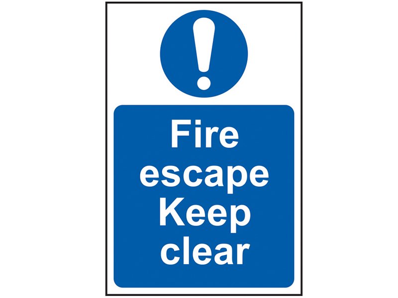 SCA FIRE ESCAPE KEEP CLEAR - PVC SIGN 20
