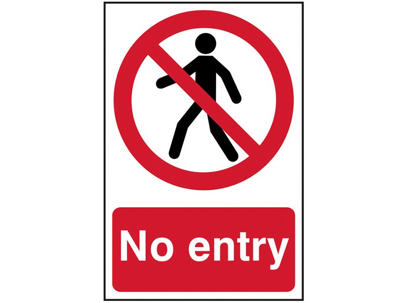 SCA NO ENTRY - PVC SIGN 200 X 300MM