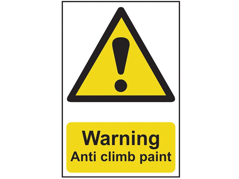 SCA WARNING ANTI CLIMB PAINT - PVC SIGN