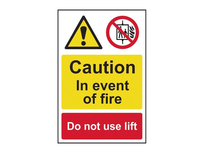 SCA CAUTION EVENT OF FIRE DO NOT USE LIF