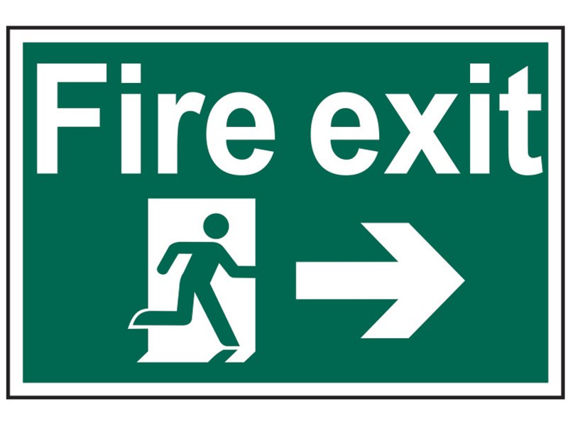 SCA FIRE EXIT RUNNING MAN ARROW RIGHT -