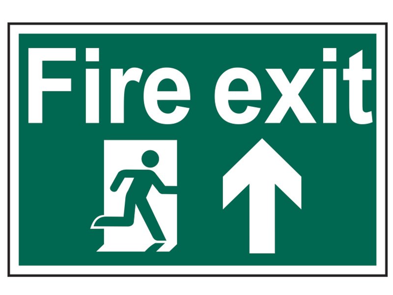 SCA FIRE EXIT RUNNING MAN ARROW UP - PVC