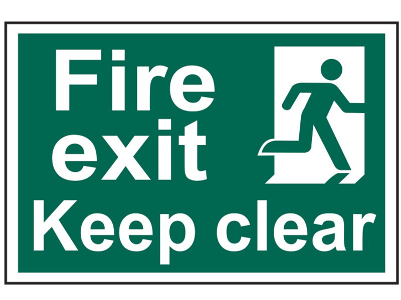 SCA FIRE EXIT KEEP CLEAR - PVC SIGN 300