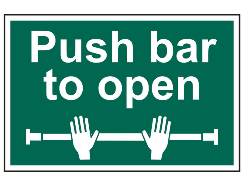SCA PUSH BAR TO OPEN - PVC SIGN 300 X 20